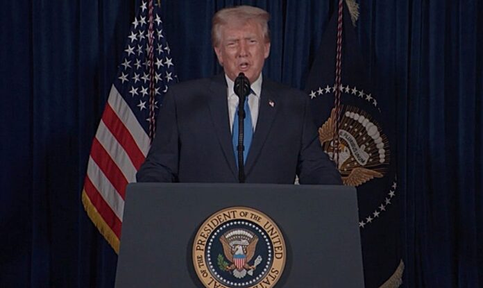 President Donald Trump making a statement Nov 2025 Trump says he will permanently pause migration, Trump signals asylum-processing pause
