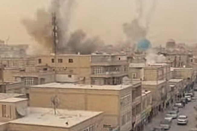 A scene of airstrikes on Iran February 28 2026