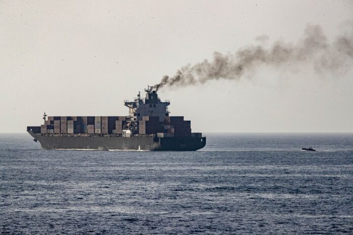 Iranian Cargo Ship in the Arabian Sea
