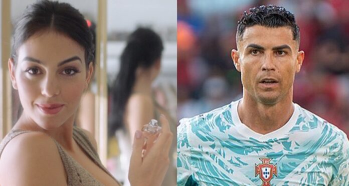 A collage showing Cristiano Ronaldo and his fiancée, Georgina Rodriguez